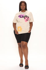 Unity Flower Tee - Nude