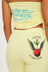 Ed Hardy Pierced Heart Pant Set - Yellow