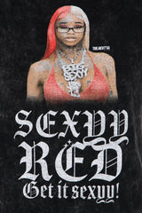 Sexyy Red Washed Oversized Tee - Black