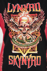 Lynyrd Skynyrd Tie Dye Washed Oversized Tee - Black/Red