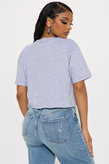 Dirty Girl Martini Cropped Tee - Heather Grey