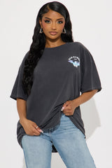 Bad Habits Washed Oversized Tee - Charcoal