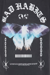 Bad Habits Washed Oversized Tee - Charcoal