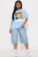 Cheech and Chong Polaroid Oversized Washed Tee - Light Blue