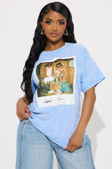 Cheech and Chong Polaroid Oversized Washed Tee - Light Blue