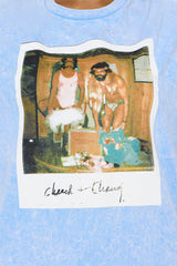Cheech and Chong Polaroid Oversized Washed Tee - Light Blue