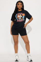 Lola Bunny Airbrush Oversized Tee - Black