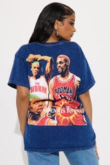 Vintage Dennis Rodman Washed Tee - Navy