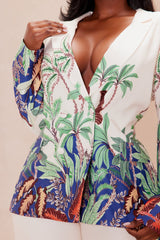 Tropicana Blazer Suit Set - Cream/combo