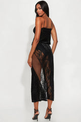 Mystic Moonlight Lace Skirt Set - Black