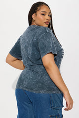PBR Reaper Washed Oversized Tee - Charcoal