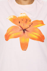 Dreamy Orchids Washed Graphic Tee - Peach