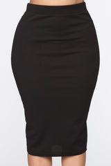 Payin' It Forward Blazer Skirt Set - Black