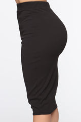 Payin' It Forward Blazer Skirt Set - Black