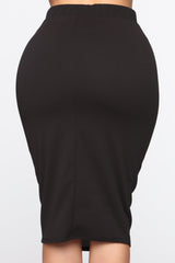 Payin' It Forward Blazer Skirt Set - Black