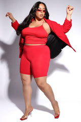 Natalee Biker Shorts - Red
