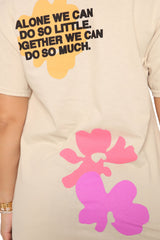 Unity Flower Tee - Nude