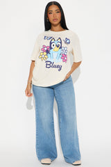 Bluey Butterflies Oversized Tee - Cream