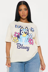Bluey Butterflies Oversized Tee - Cream