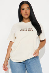 Boys Cry Girls Buy Tee - Natural