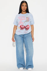 Enjoy Your Day Washed Oversized Tee - Grey