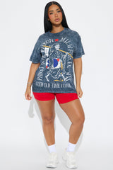 PBR Reaper Washed Oversized Tee - Charcoal