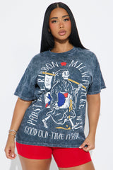 PBR Reaper Washed Oversized Tee - Charcoal