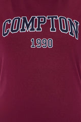 Compton Oversized Tee  - Burgundy