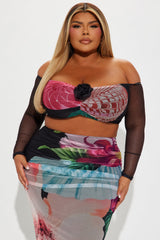 Rosalie Mesh Skirt Set - Black/combo
