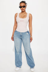 Lil Bow Lace Tank Top - Pink