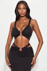 Mystic Night Top And Maxi Skirt Set - Black