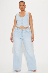 Her Desire Denim Pant Set - Light Wash