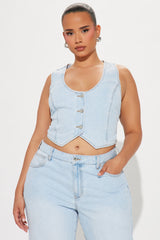 Her Desire Denim Pant Set - Light Wash