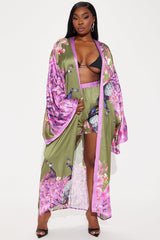 Above Status Satin Short Set - Green/combo