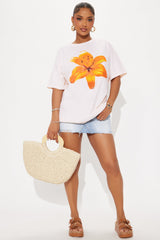 Dreamy Orchids Washed Graphic Tee - Peach