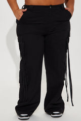 Golden Hour Wide Leg Cargo Pant - Black