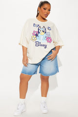 Bluey Butterflies Oversized Tee - Cream
