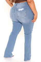 Babetown Bootcut Jeans - Medium Blue Wash