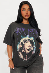 Stevie Nicks Tour Washed Oversized Tee - Black