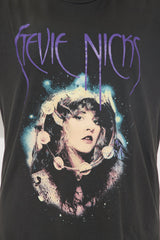 Stevie Nicks Tour Washed Oversized Tee - Black