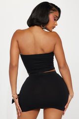 Flying High Buckle Skirt Set - Black