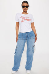 One Of The Boys Baby Tee - White