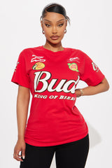 Budweiser King Of Beers Oversized Tee - Red