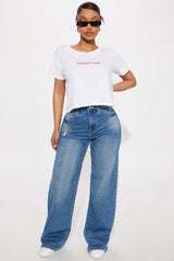 Bonjour Baby Cropped Tee - White