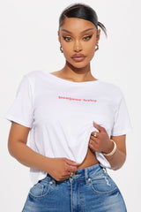 Bonjour Baby Cropped Tee - White