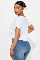 Bonjour Baby Cropped Tee - White