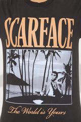 Scarface Beach Washed Oversized Tee - Black