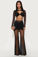 Daria Mesh Pant Set - Black