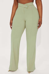 Call It Even Wide Leg Dress Pants - Sage