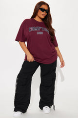 Compton Oversized Tee  - Burgundy
